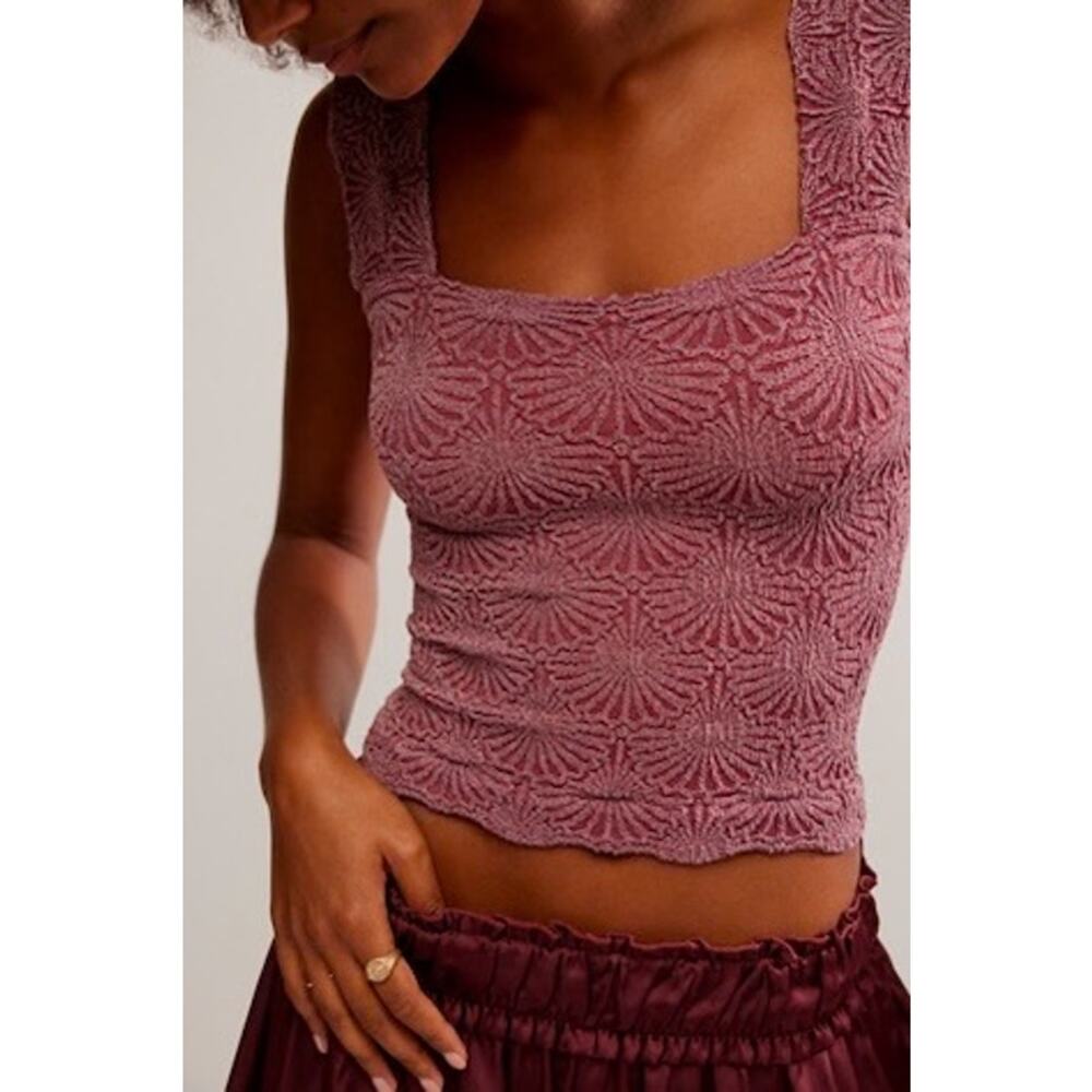 Free People Intimately Love Letter Sweetheart Tank Top Women’s M/L Red Plum.